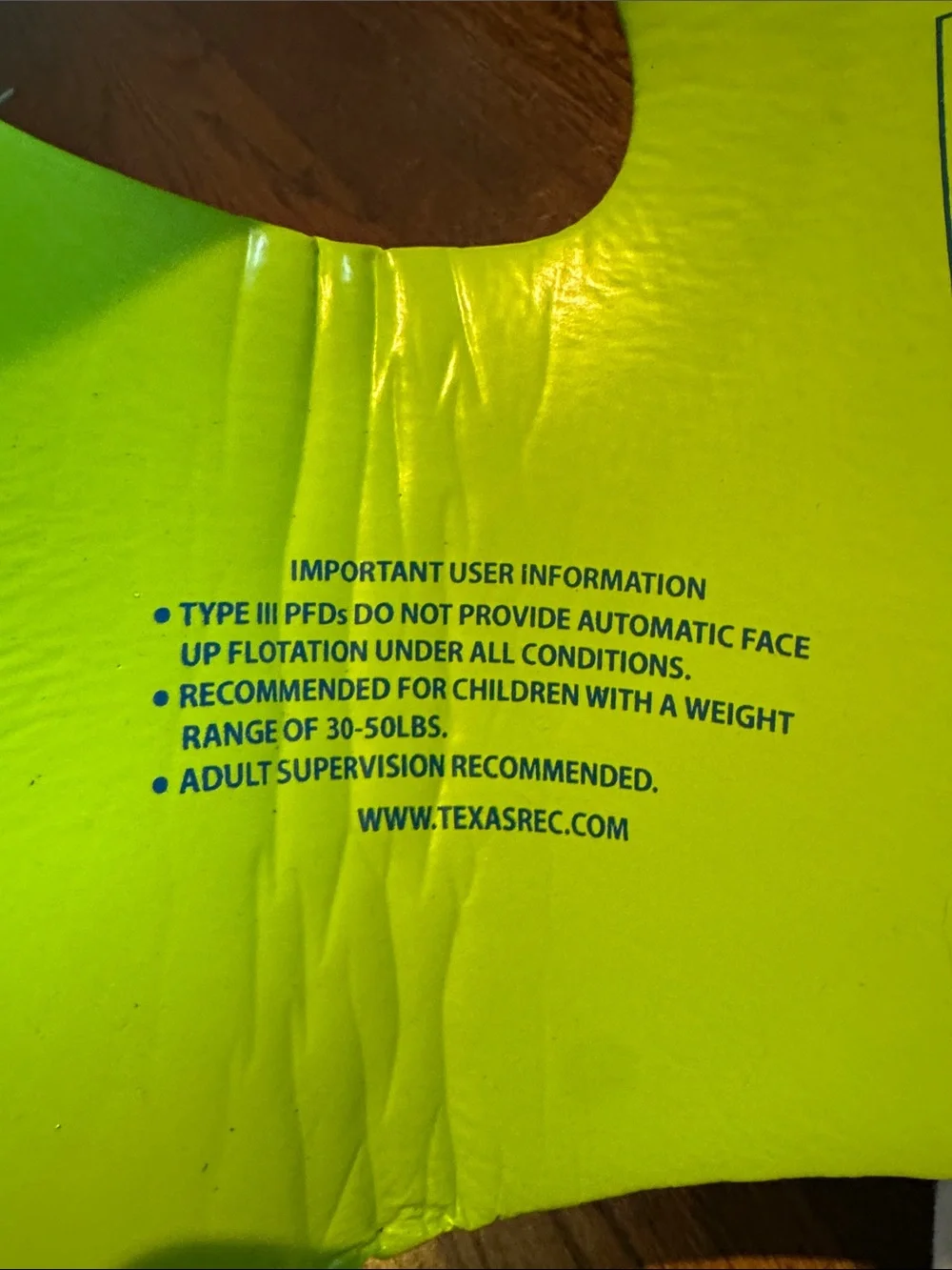 Swim Vest in Neon Green with Blue Straps